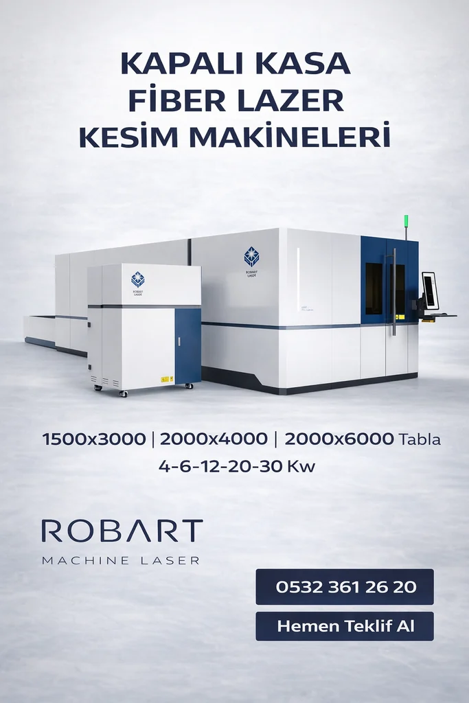 Robart Lazer kapalı kasa fiber metal kesim makinesi